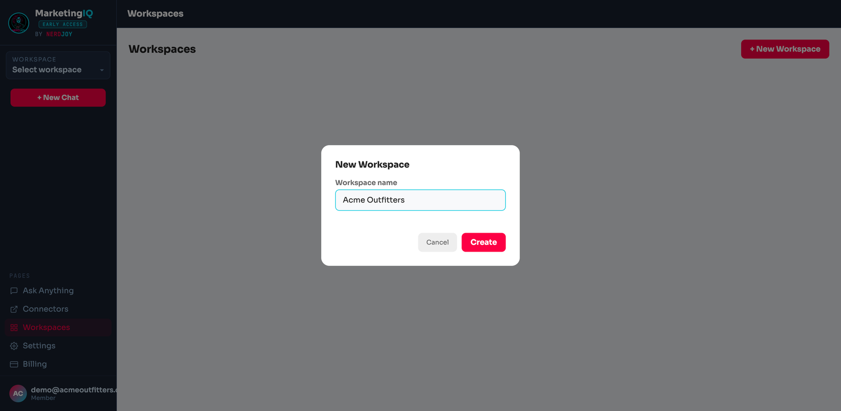Creating your first workspace