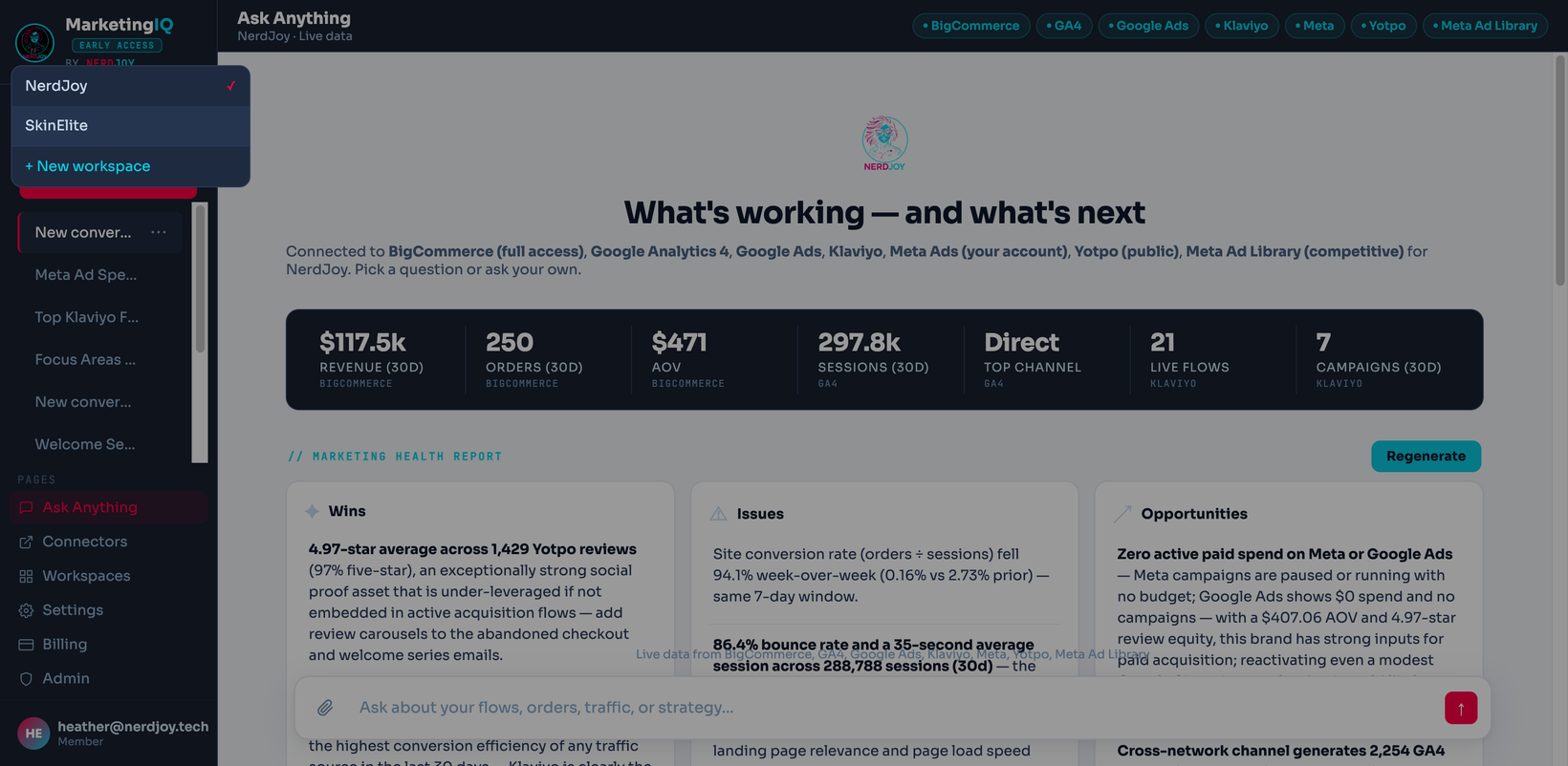 Workspace switcher